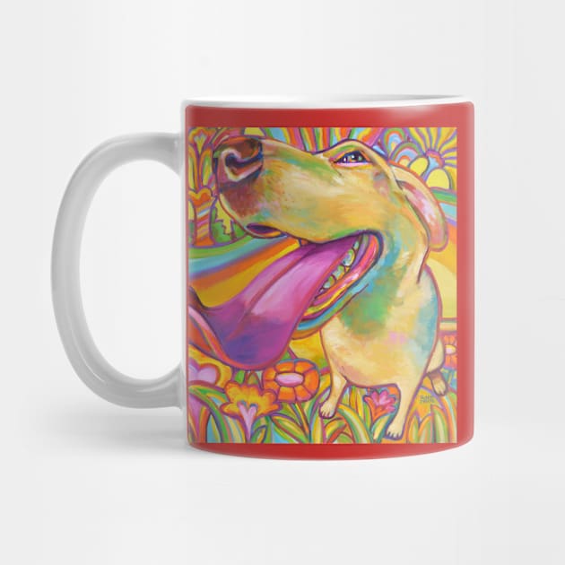 Dog Daze of Summer Psychedelic Blond Labrador by RobertPhelpsArt